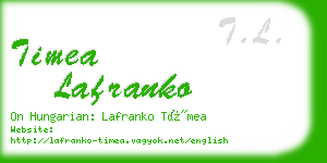 timea lafranko business card